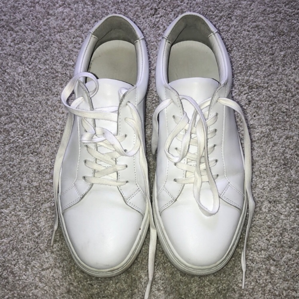White LEATHER sneakers